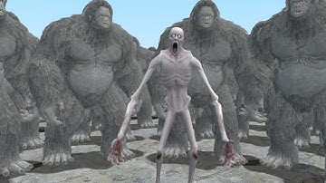 SCP-096 VS 100 SCP-1000!! Garrys Mod Sandbox