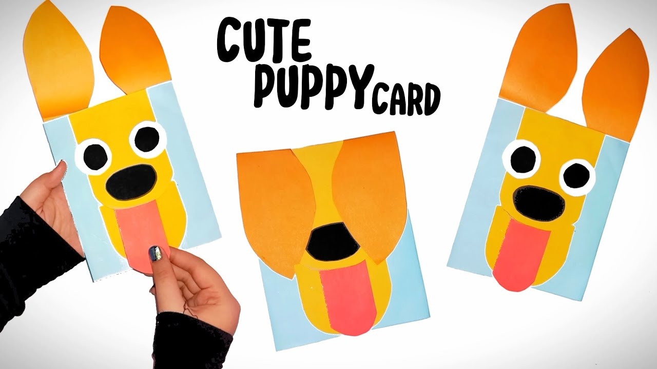 Cute Paper Puppy Ears Card How To Make Cute Dog Card Diy Cute Paper