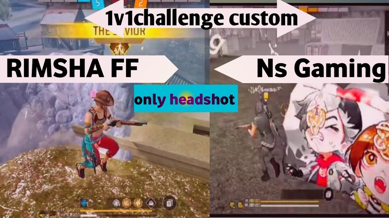 free fire long video 1v1challenge custom Rimsha ff and ns Gaming 👍🙏🥀 ️ ...