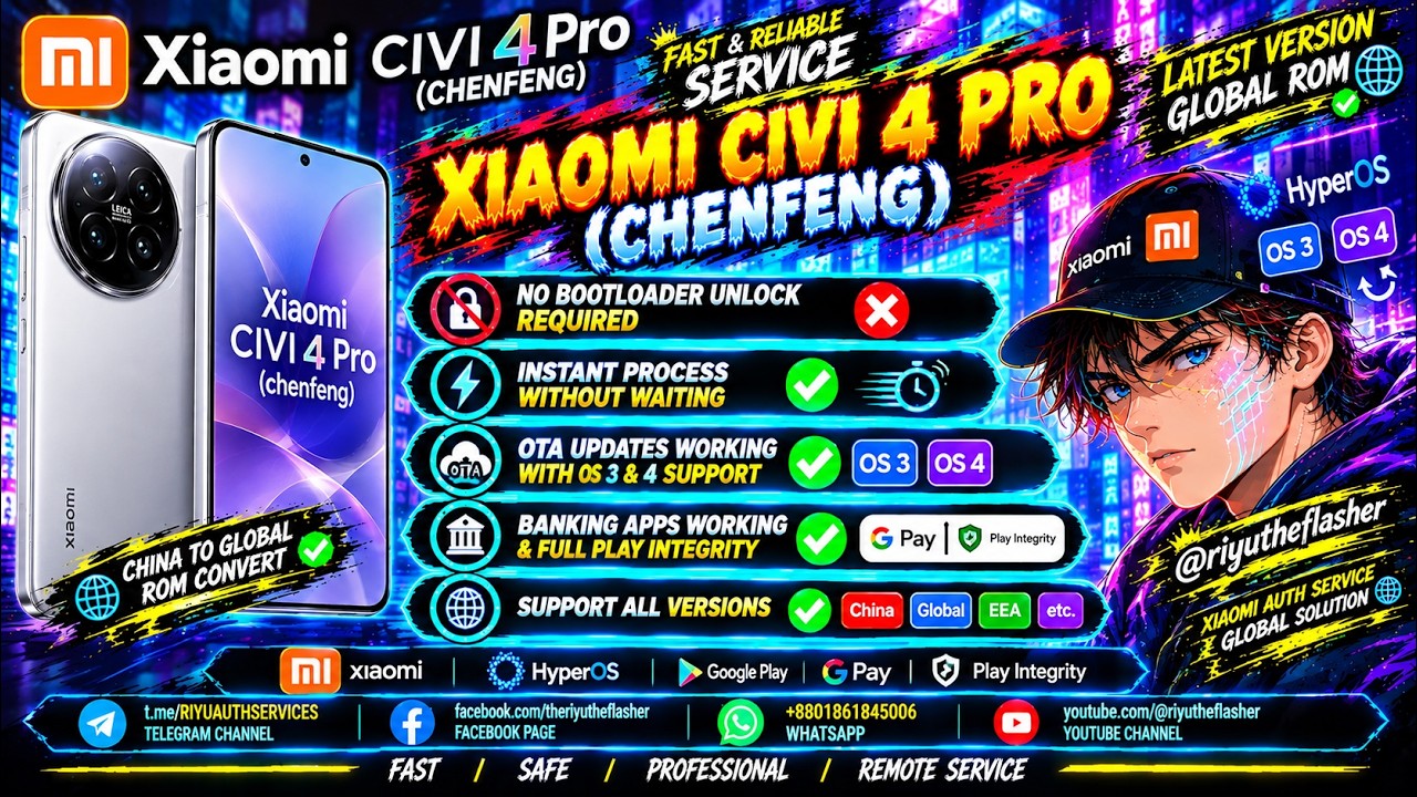 XIAOMI CIVI 4 PRO (CHENFENG) CHINA TO GLOBAL ROM CONVERT✓🆗NO
