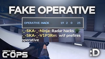 Pretending To Be An OPERATIVE PLAYER In a Critical Ops Match! C-OPS