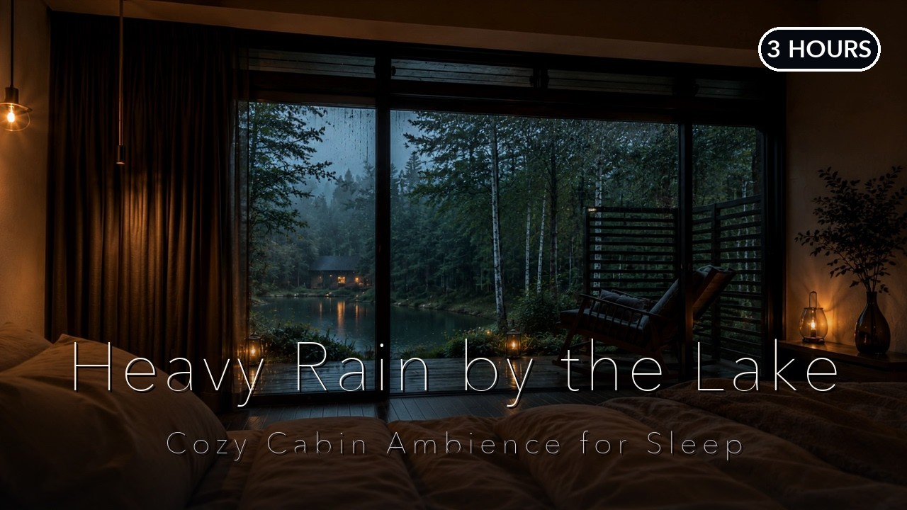 Heavy Rain Sounds for Sleeping Lakeside Cabin at Night | 3 Hours for Deep Sleep & Relaxation adlı videoyu YouTube'da izle Heavy Rain Sounds for Sleeping Lakeside Cabin at Night | 3 Hours for Deep Sleep & Relaxation adlı videoyu YouTube'da izle