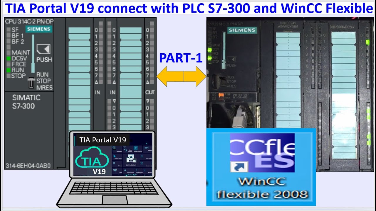 PLC S7-300 connect WinCC Flexible 2008 HMI simulation Part-1 - YouTube