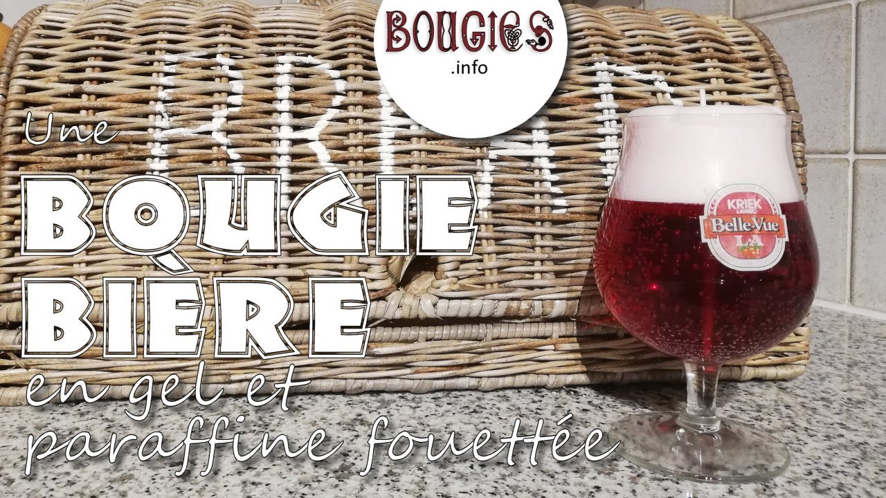 Une bougie bière en gel et paraffine battue en neige | Les projets de Bougies.info