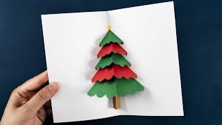 3D Christmas Pop-Up Card How To Make Christmas Tree Card Greeting Card