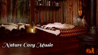 Cozy log Cabin Ambience/Rain and Fireplace Sounds  4 Hours for Sleeping, Reading, Relaxation
