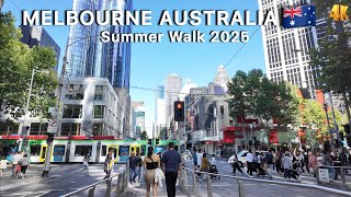 Melbourne Australia 2025 Walk Around City CBD 4K Video