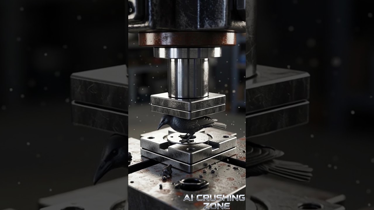 Hydraulic Press VS Toy Crow 🪶🖤 | Extreme ASMR Crushing & Satisfying Destruction 