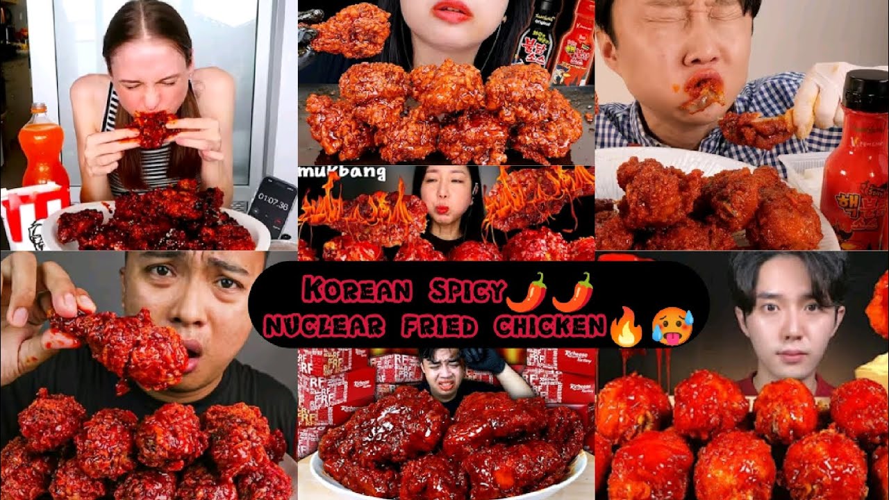 KOREAN SPICY NUCLEAR FRIED CHICKEN MUKBANG COMPILATION |ASMR EATING SPICY CHICKEN |EXTREME SPICY🌶🌶🥵|
