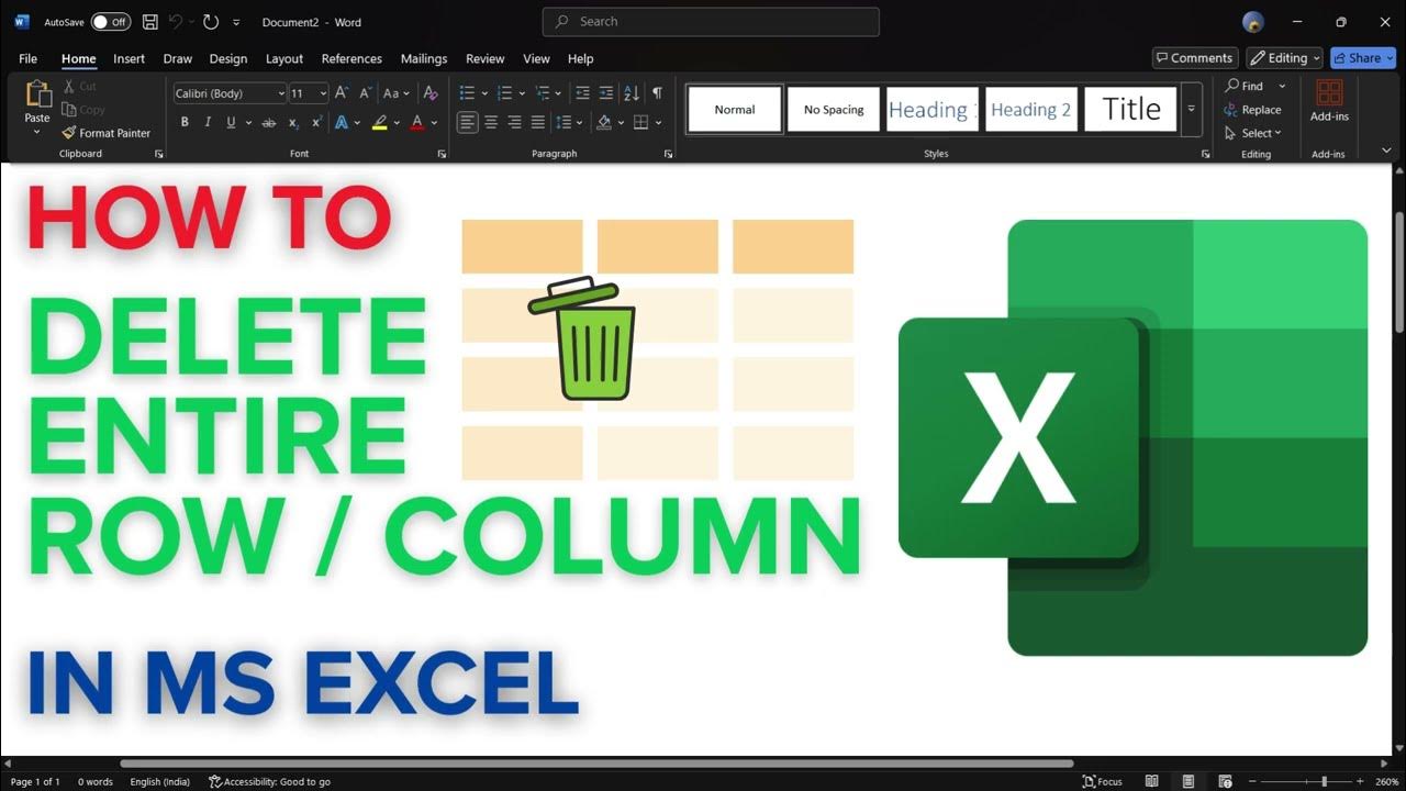 How to Delete Entire Row or Column in Excel 2025 | Remove Unwanted Data ...
