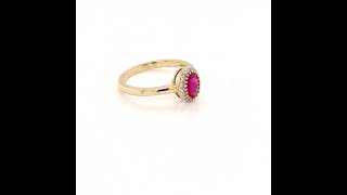 Famous 9ct Yellow Gold Oval Cut Ruby Ring 12455 Profile