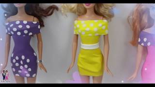 How to make easy DIY doll clothes for Barbie/blythe 29cm dolls | dolls house craft