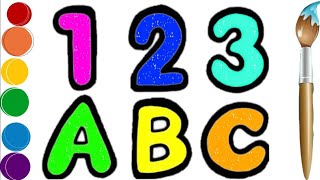 Draw numbers and letters of the alphabet for children Рисуем цифры и буквы алфавита для детей