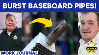 REPLACING BURST FROZEN BASEBOARD PIPES IN HOME!