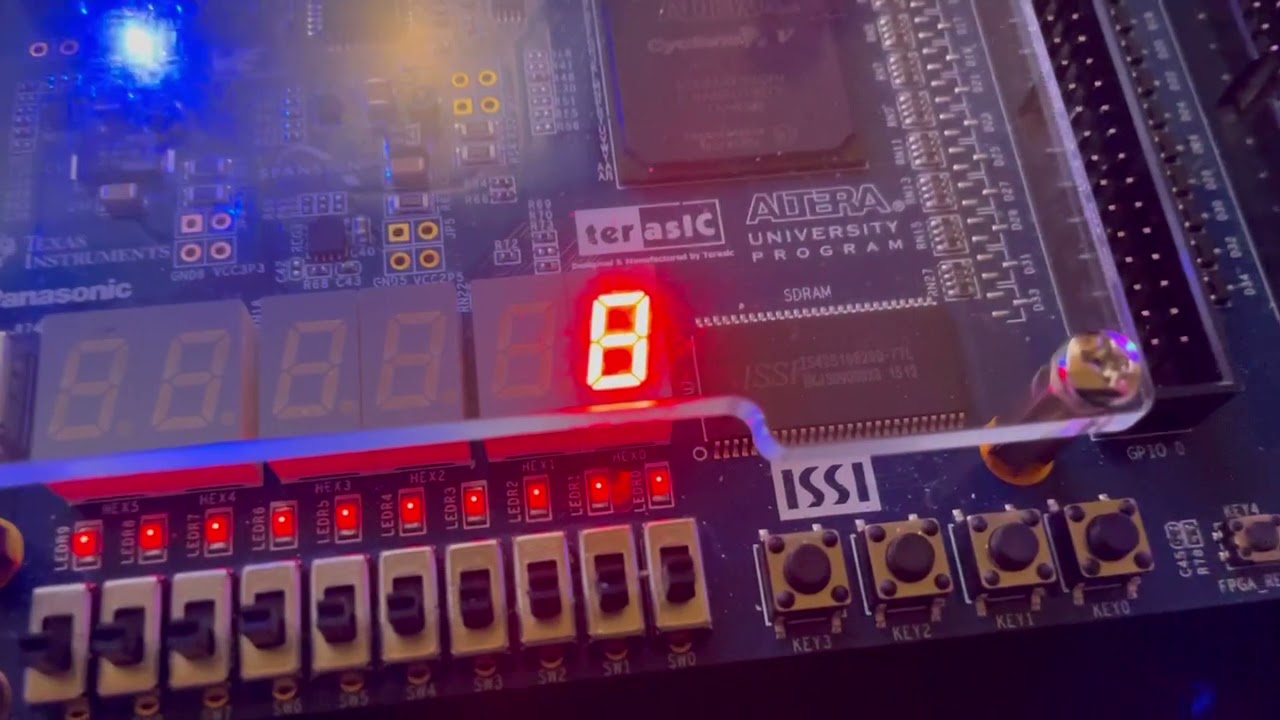 CPE 100L - Lab 10, Experiment 3 (4-bit counter with 7-segment display)