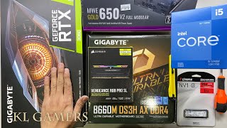 intel Core i5 12400F GIGABYTE B660M DS3H AX DDR4 RTX3060 CORSAIR 4000D AIRFLOW Gaming PC Build