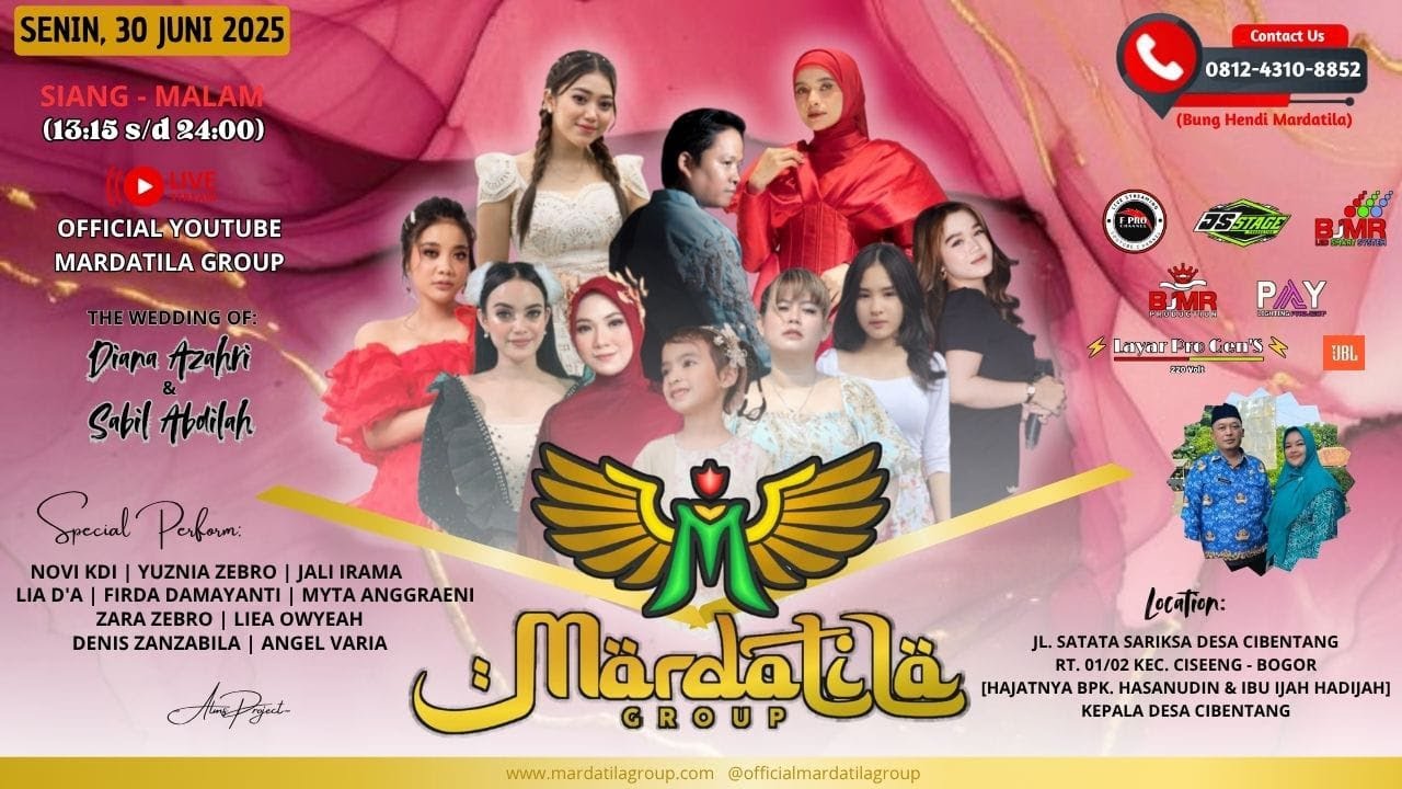 KONSER MARDATILA GROUP ( MALAM ) WEDDING DIANA & HABIL | SENIN ,30/06/2025 | CIBENTANG - BOGOR