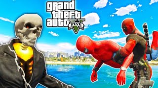 GTA 5 : SPIDERMAN AND DEADPOOL GOT KILLED BY GHOST RIDER IN GTA 5 | PART 3