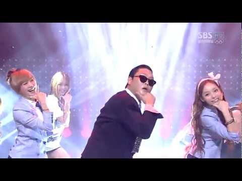 2012 0729  (KARA Nicole & Hara Cut) PSY - Gangnam Style @Inkigayo