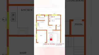 700 sq.ft. house design with floor Plan | #homedesign #shorts  #floorplan