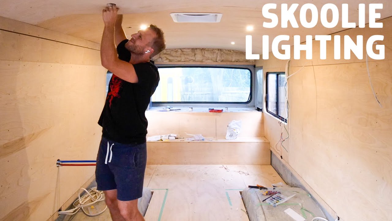 We Found the Perfect Puck Lights! Bus Conversion Lighting Install - YouTube