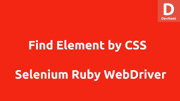 Selenium Ruby Find Element by CSS Selector