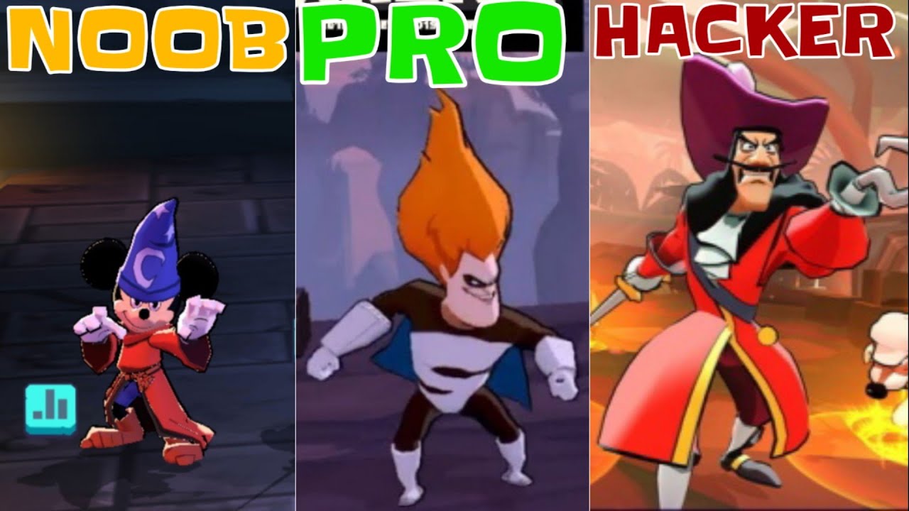 DISNEY SORCERER'S ARENA NOOB VS PRO VS HACKER