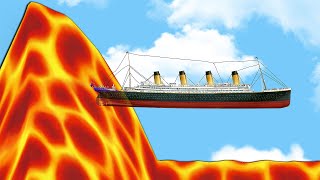 Throwing the Titanic into a LAVA TSUNAMI!  Floating Sandbox Gameplay