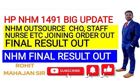HP NHM 1491 Outsource Job Update|Result list upload|| FINAL DISTRICT UNA RESULT OUT