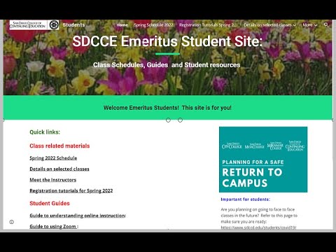 Introduction to Emeritus Student Website