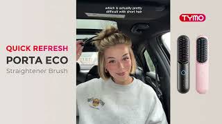 Tymo Cordless Hair Straightener Brush  Porta Eco Portable Straightening Brush For Travel Mini Hot