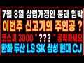 🔥7월 3일 상법개정안 통과 임박 이번주 신고가의 주인공 ? 🔥코스피 3000 &quot; ??? &quot; 공략하세요 한화 두산 LS SK 삼성 현대 CJ 디에스경제연구소 삼식이
