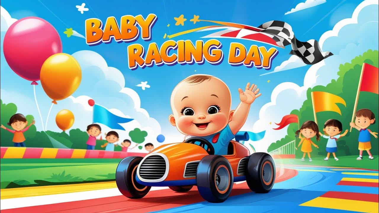 Baby Racing Day Nursery Rhymes Song | Fun and Educational Kids Video ...