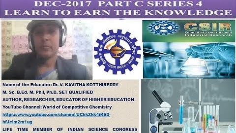 CSIR NET JRF CHEMICAL SCIENCE DEC 2017 PART C SERIES 4