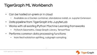 TigerGraph Machine Learning Workbench Overview