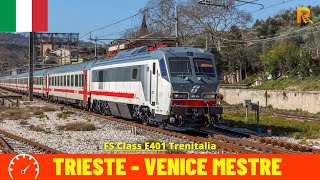 Cab Ride Trieste - Venice Mestre (Venice-Trieste Railway - Italy) train driver's view in 4K