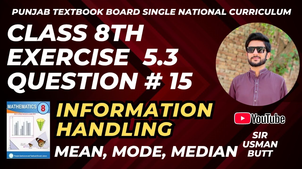 Class 8th Mathematics Exercise 5.3 | Question no 15 | Mean by direct and coding method, Mode, median