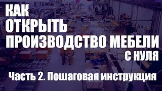 Как открыть производство мебели с нуля. Часть 2. Пошаговая инструкция.