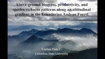 Above-Ground Biomass, Productivity, and Species Richness Patterns along an Altitudinal Gradient...