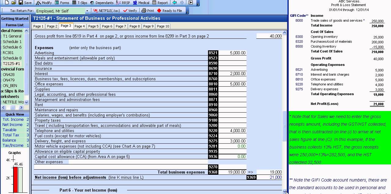 Example Of Tax Return For Self Employed