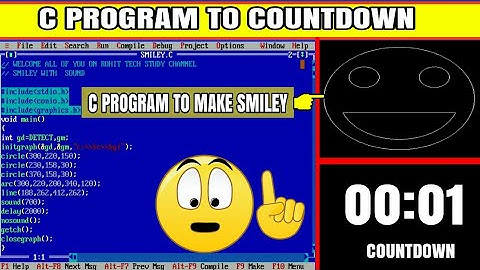create countdown timer in c graphics Program || create smiley face in c programming | c graphics