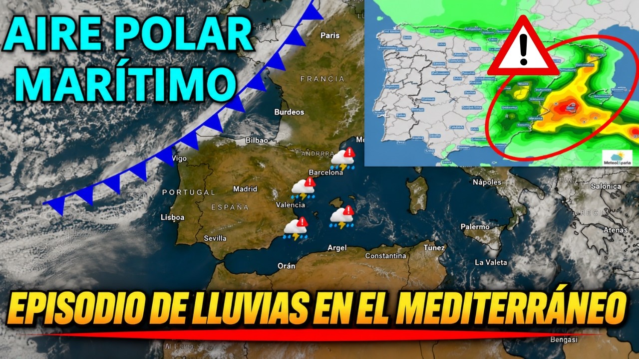 ALERTA Episodio de Lluvias en el Mediterráneo y Descenso de las Temperaturas en España por un Frente