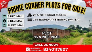 Corner Plot For Sale: 6, 8, 14 Decimal | Boring, 25' &amp; 20' Road Wide Roads &amp; 7' Secure Boundary | 