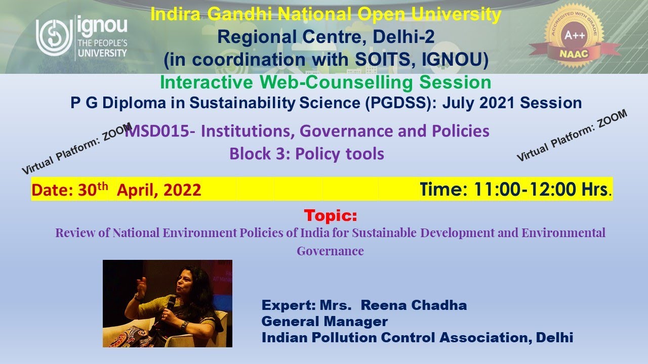 National Environment Policies of India for Sustainable Development and Environmental Governance