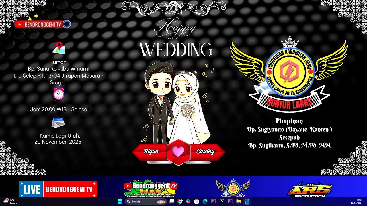 Live Pernikahan Sindhy dan Riyan || Karawitan Guntur Laras || ARS Sound System || Bendronggeni TV