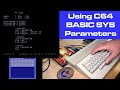 Using Commodore 64 BASIC SYS Parameters in Machine Language