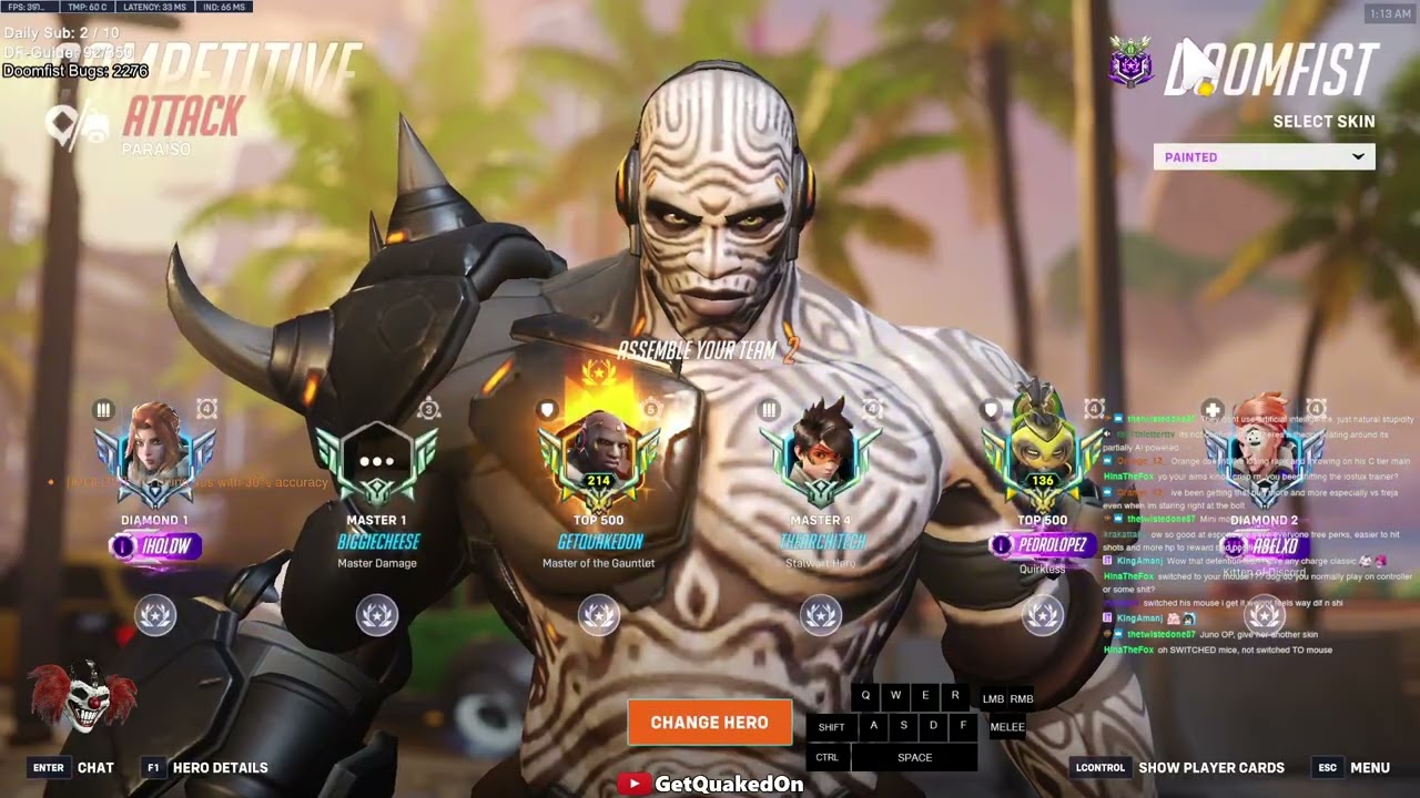 Overwatch 2 Doomfist God GetQuakedOn Top 500 Aggro Doomfist Gameplay