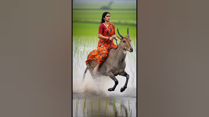 Yakshini rides a Nilgai #ai #wildliferescue #an