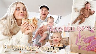 family taco bell date (kind of a fail) + 5 month baby update!