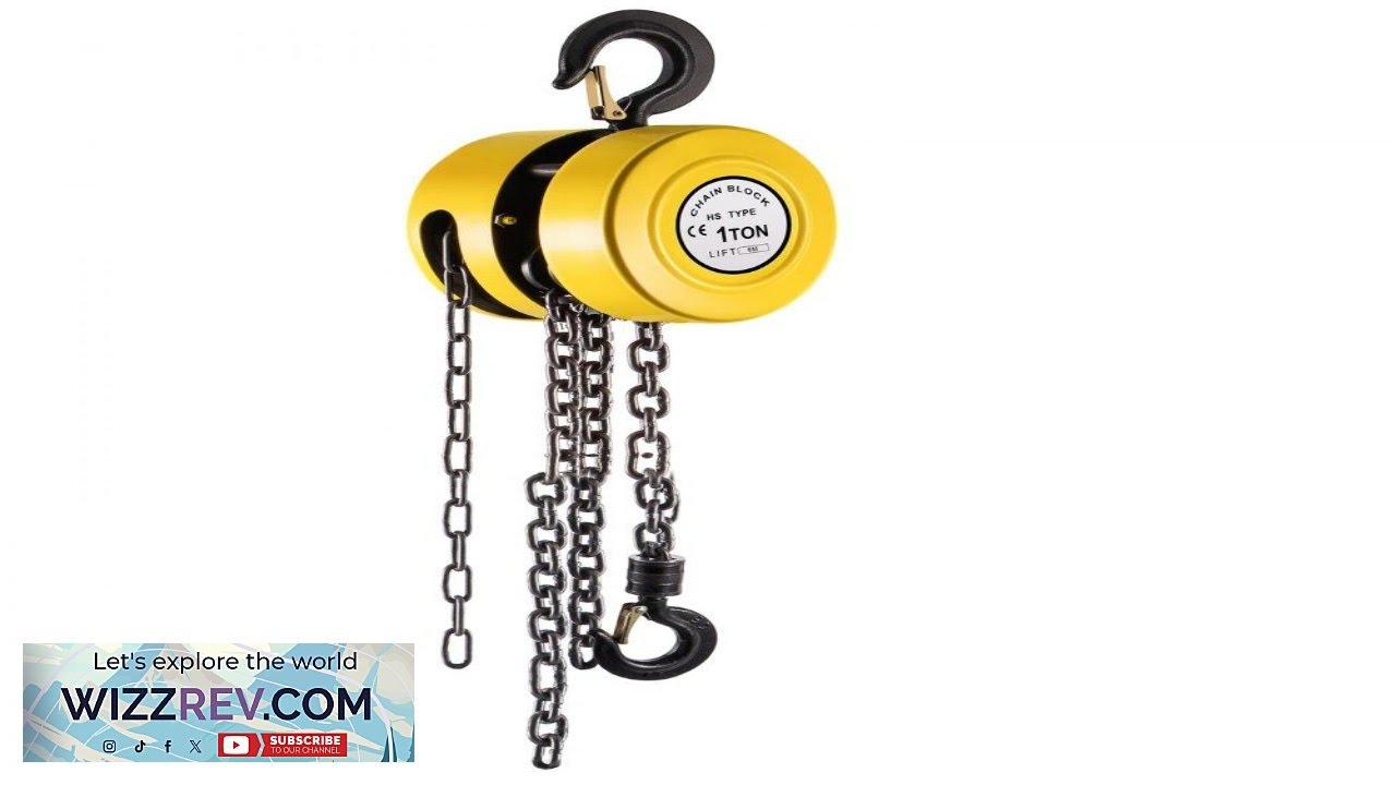 VEVOR Hand Chain Hoist 2200 lbs 1 Ton Capacity Chain Block 20ft 6m